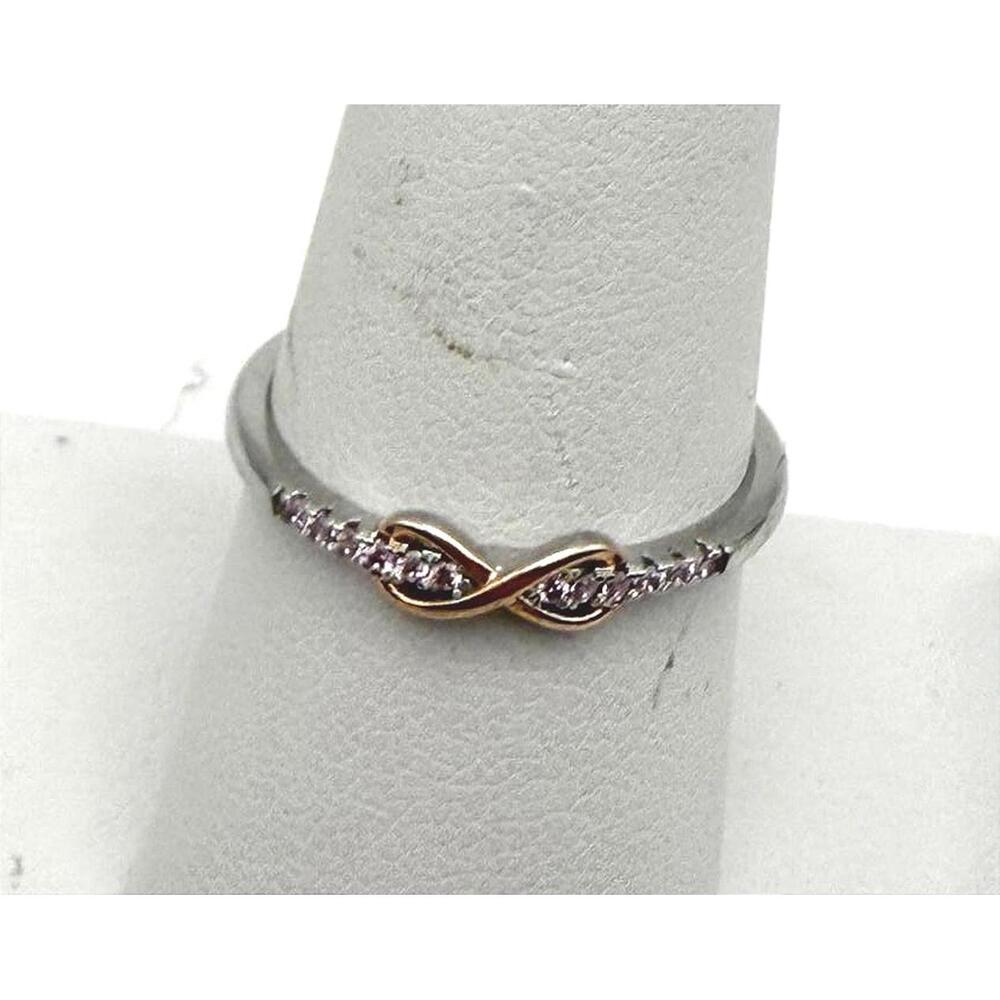 Sterling Silver Infinity Ring With Small Accent S… - image 1